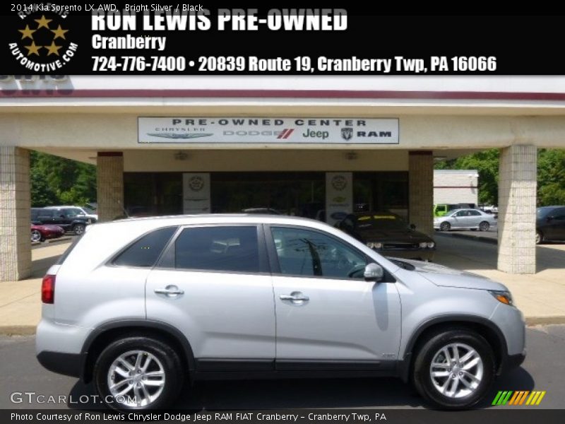 Bright Silver / Black 2014 Kia Sorento LX AWD