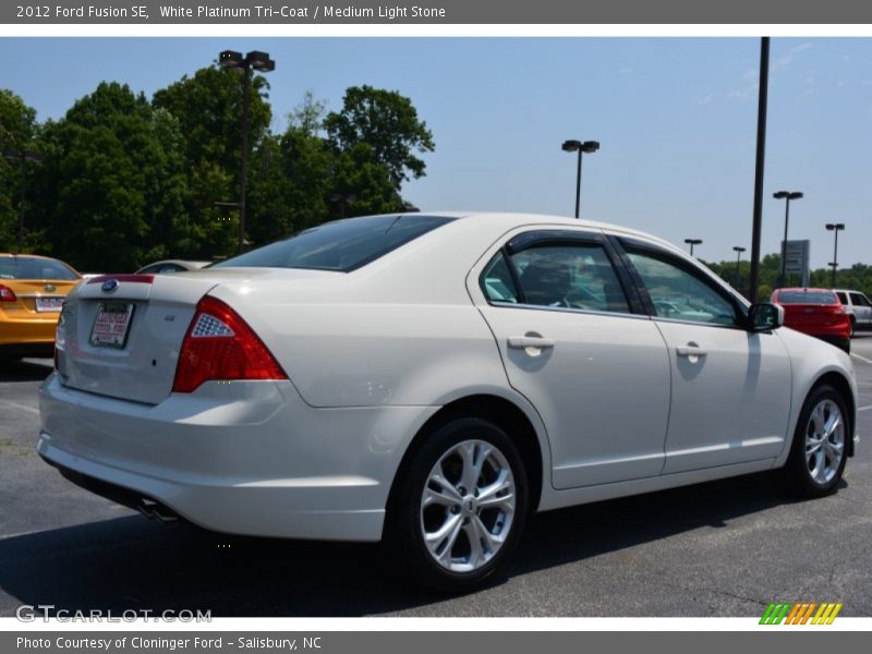 White Platinum Tri-Coat / Medium Light Stone 2012 Ford Fusion SE