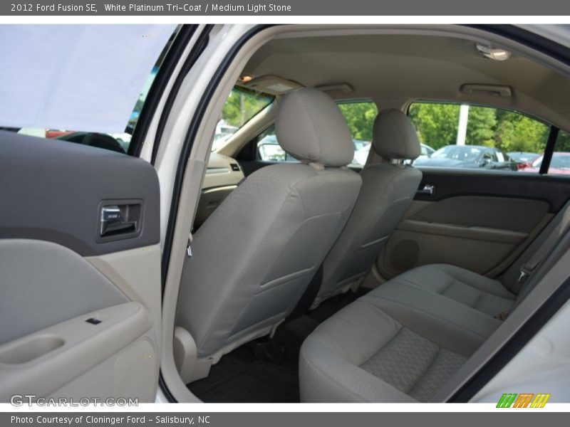 White Platinum Tri-Coat / Medium Light Stone 2012 Ford Fusion SE