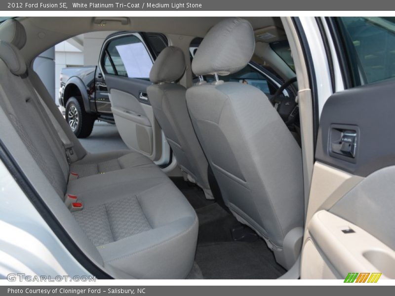White Platinum Tri-Coat / Medium Light Stone 2012 Ford Fusion SE