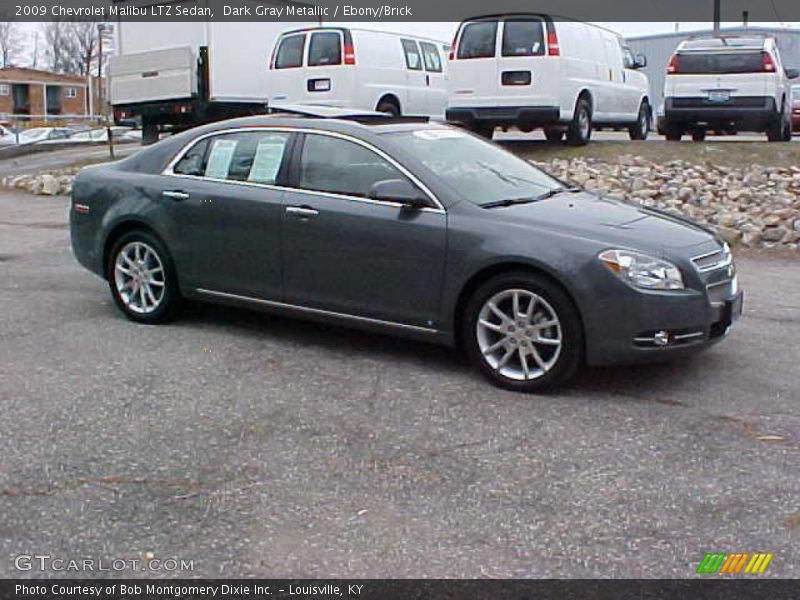 Dark Gray Metallic / Ebony/Brick 2009 Chevrolet Malibu LTZ Sedan