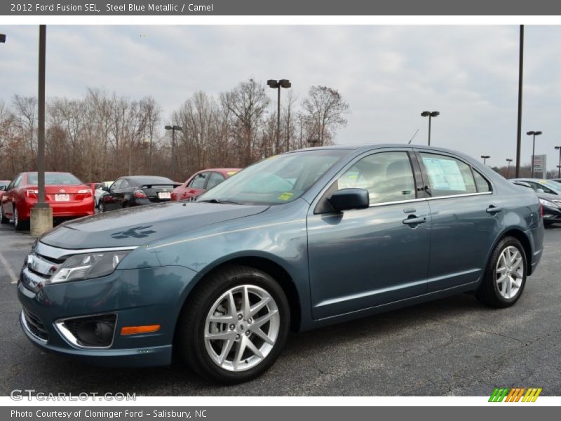Steel Blue Metallic / Camel 2012 Ford Fusion SEL