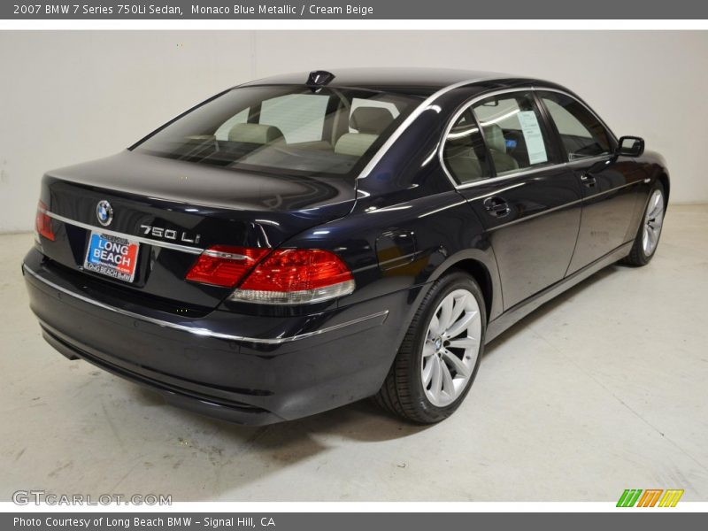 Monaco Blue Metallic / Cream Beige 2007 BMW 7 Series 750Li Sedan
