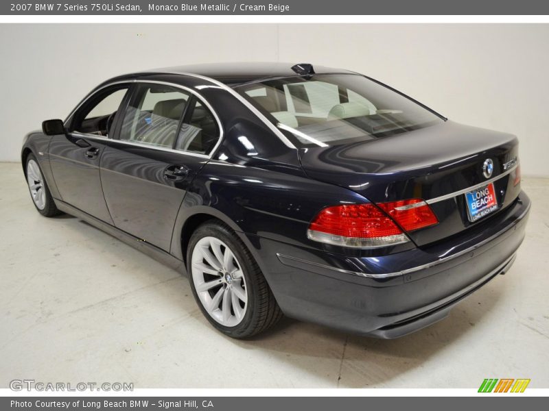 Monaco Blue Metallic / Cream Beige 2007 BMW 7 Series 750Li Sedan