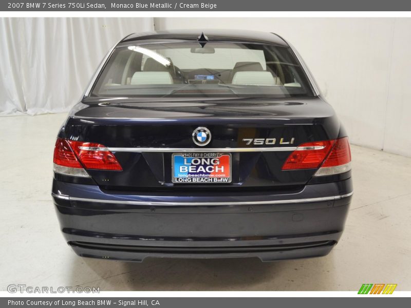 Monaco Blue Metallic / Cream Beige 2007 BMW 7 Series 750Li Sedan