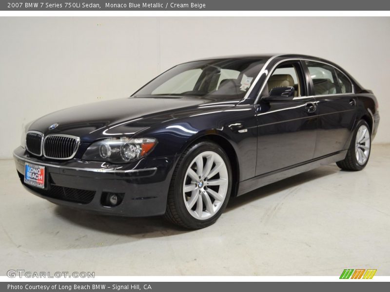 Monaco Blue Metallic / Cream Beige 2007 BMW 7 Series 750Li Sedan