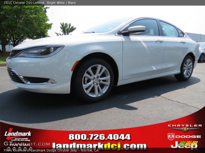Bright White / Black 2015 Chrysler 200 Limited