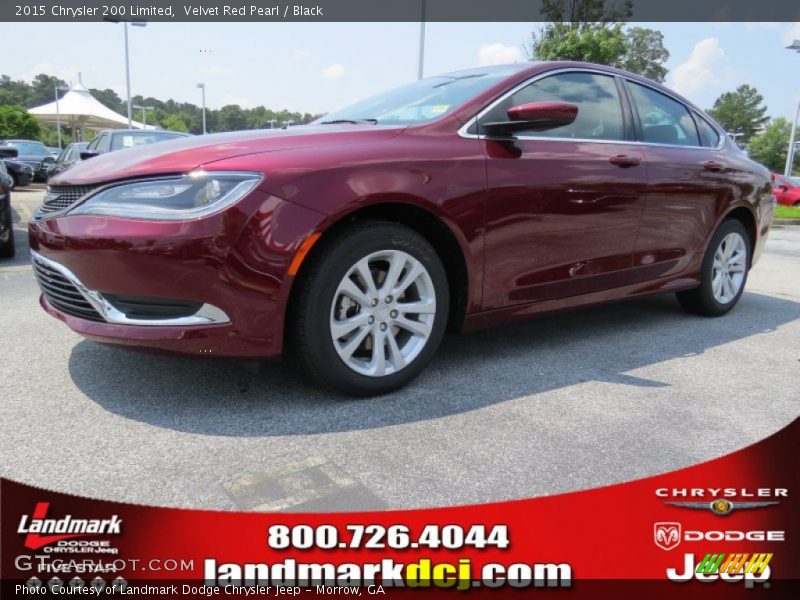 Velvet Red Pearl / Black 2015 Chrysler 200 Limited
