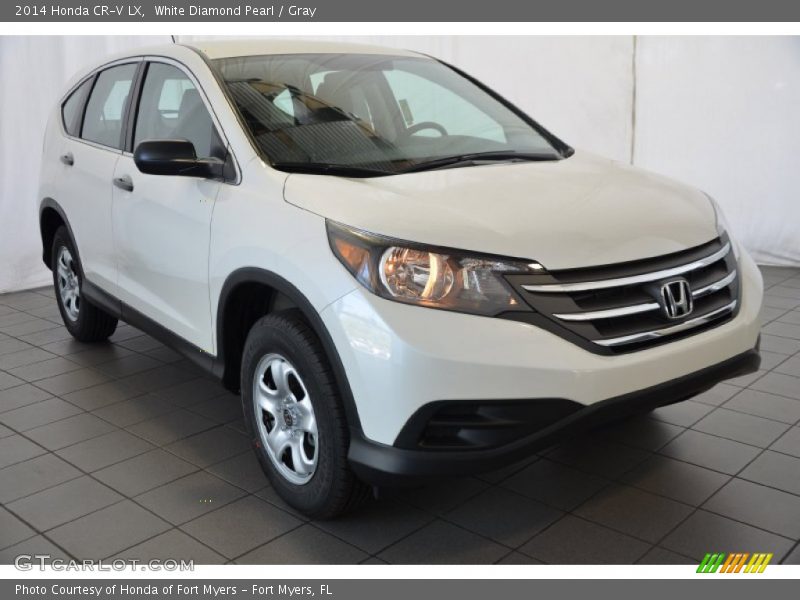 White Diamond Pearl / Gray 2014 Honda CR-V LX