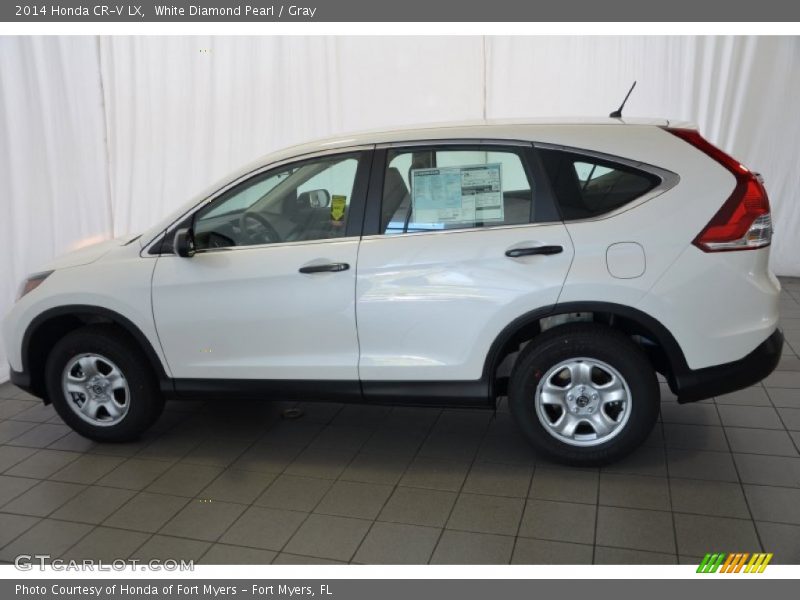 White Diamond Pearl / Gray 2014 Honda CR-V LX