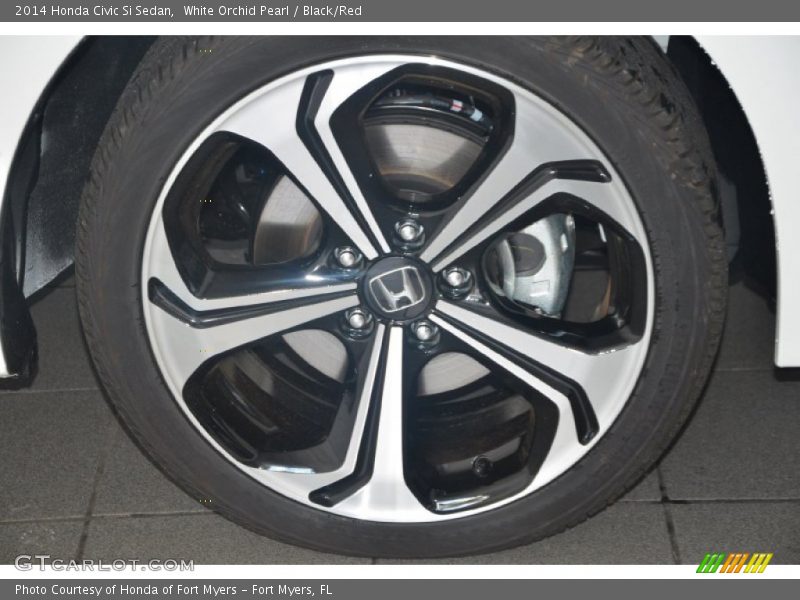 White Orchid Pearl / Black/Red 2014 Honda Civic Si Sedan