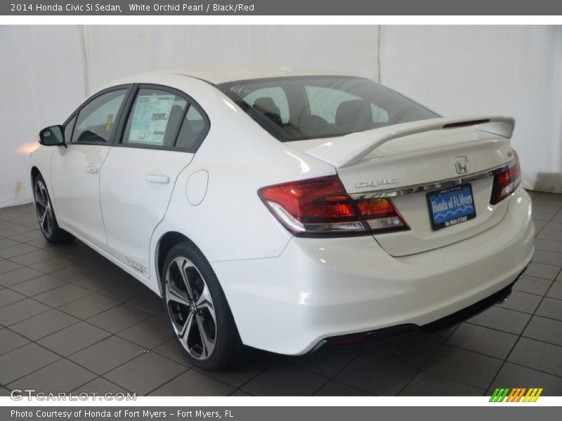 White Orchid Pearl / Black/Red 2014 Honda Civic Si Sedan