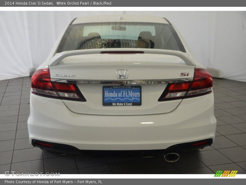 White Orchid Pearl / Black/Red 2014 Honda Civic Si Sedan