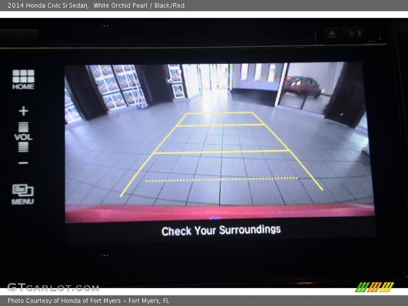 White Orchid Pearl / Black/Red 2014 Honda Civic Si Sedan