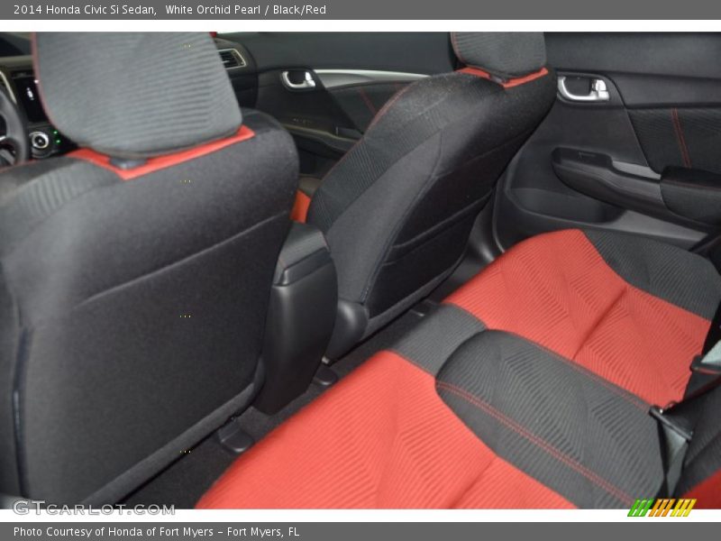 White Orchid Pearl / Black/Red 2014 Honda Civic Si Sedan