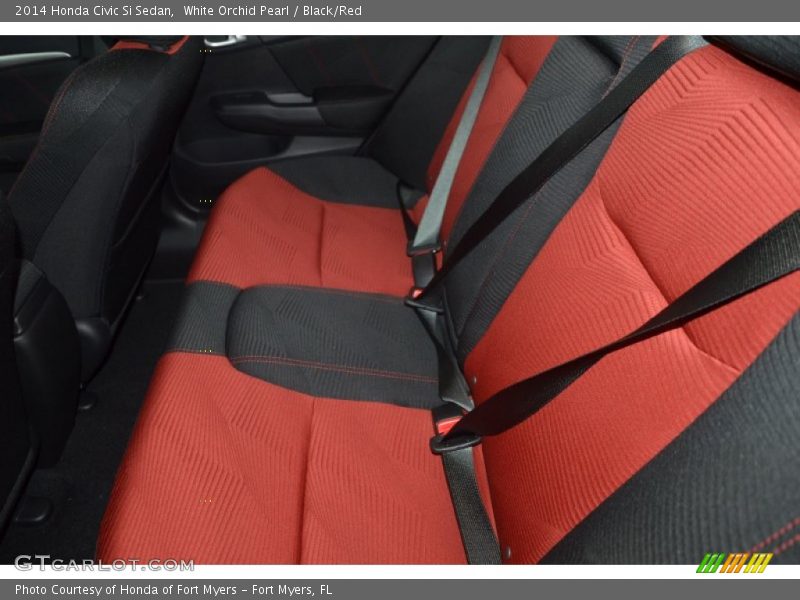 White Orchid Pearl / Black/Red 2014 Honda Civic Si Sedan
