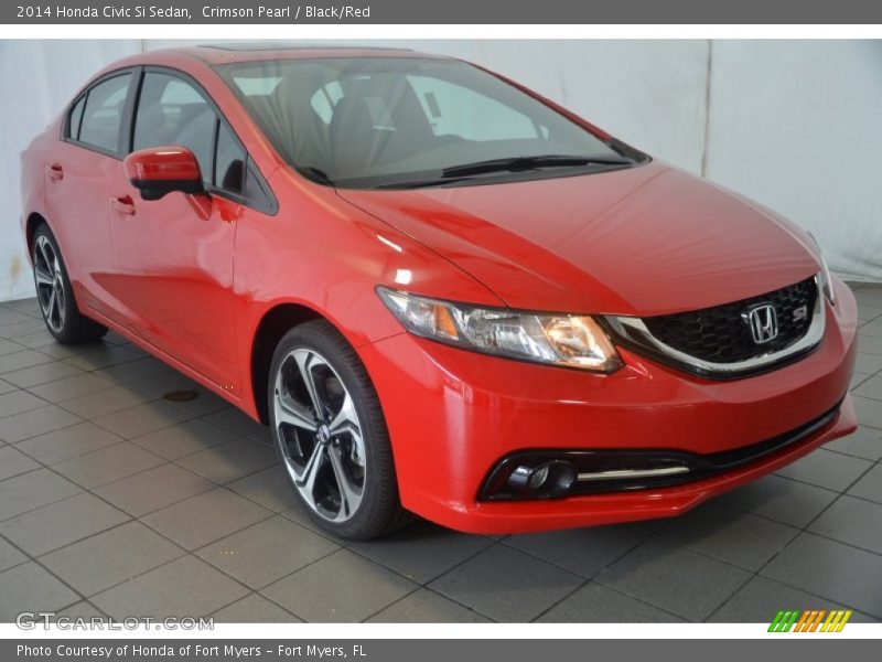 Crimson Pearl / Black/Red 2014 Honda Civic Si Sedan