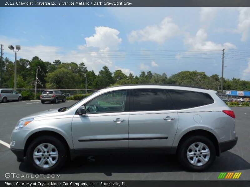 Silver Ice Metallic / Dark Gray/Light Gray 2012 Chevrolet Traverse LS