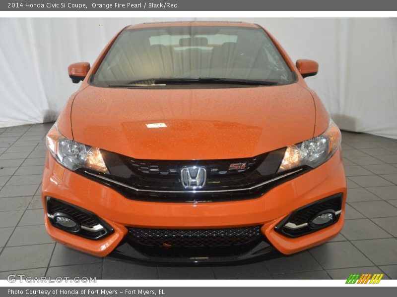 Orange Fire Pearl / Black/Red 2014 Honda Civic Si Coupe