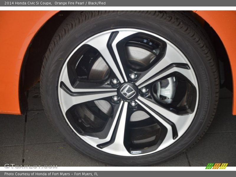 Orange Fire Pearl / Black/Red 2014 Honda Civic Si Coupe
