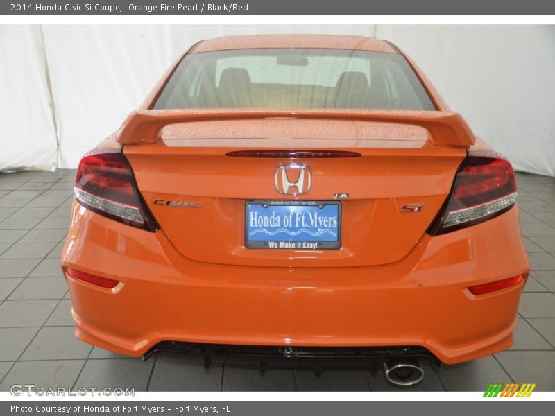 Orange Fire Pearl / Black/Red 2014 Honda Civic Si Coupe