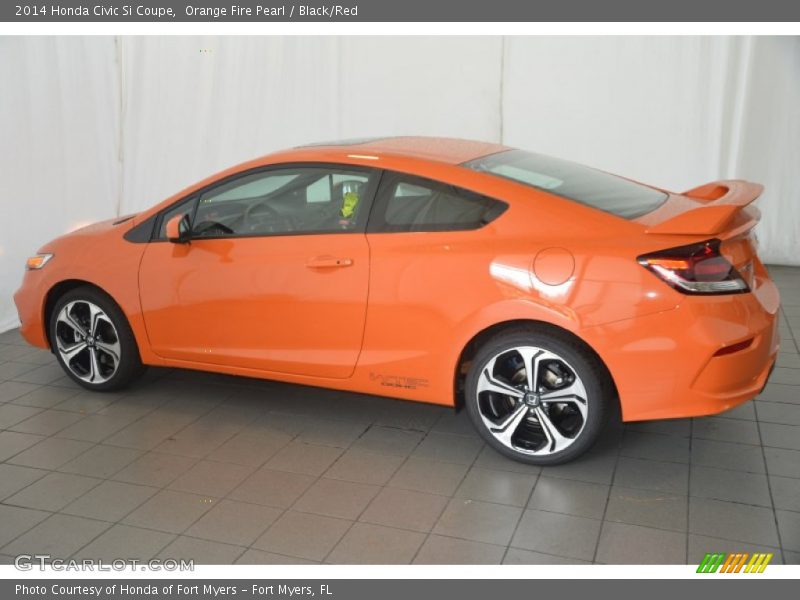 Orange Fire Pearl / Black/Red 2014 Honda Civic Si Coupe