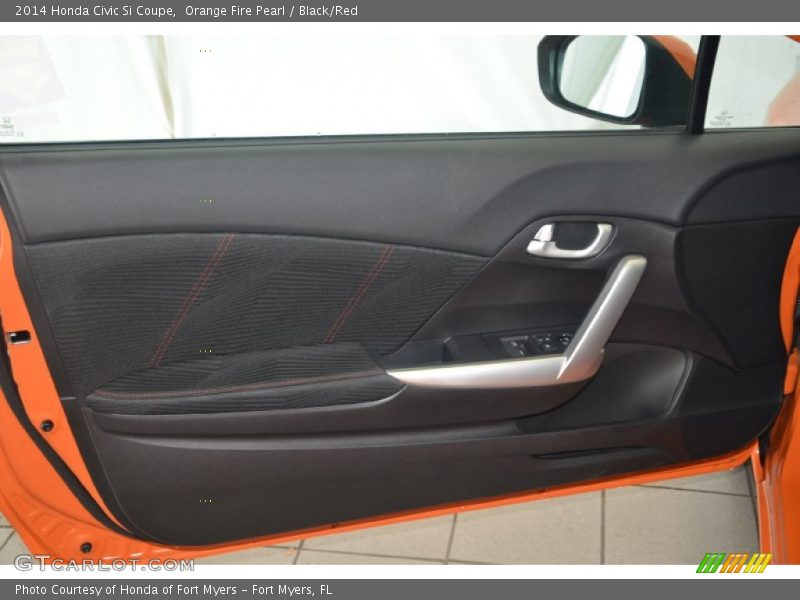 Orange Fire Pearl / Black/Red 2014 Honda Civic Si Coupe