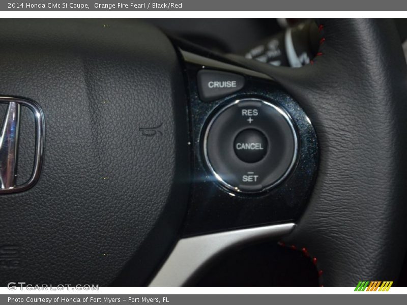 Orange Fire Pearl / Black/Red 2014 Honda Civic Si Coupe