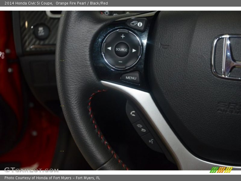 Orange Fire Pearl / Black/Red 2014 Honda Civic Si Coupe
