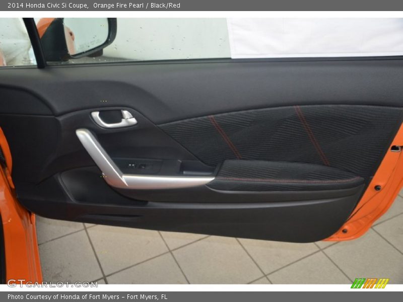 Orange Fire Pearl / Black/Red 2014 Honda Civic Si Coupe