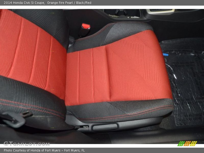 Orange Fire Pearl / Black/Red 2014 Honda Civic Si Coupe