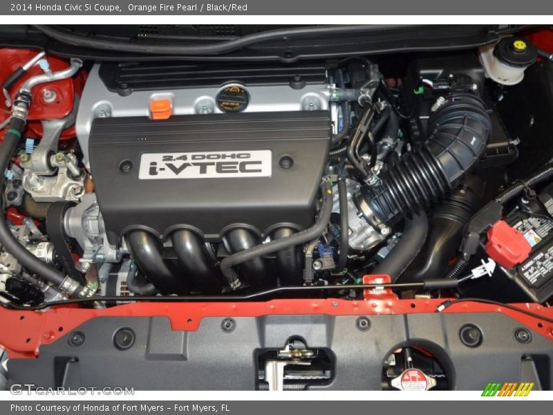 Orange Fire Pearl / Black/Red 2014 Honda Civic Si Coupe