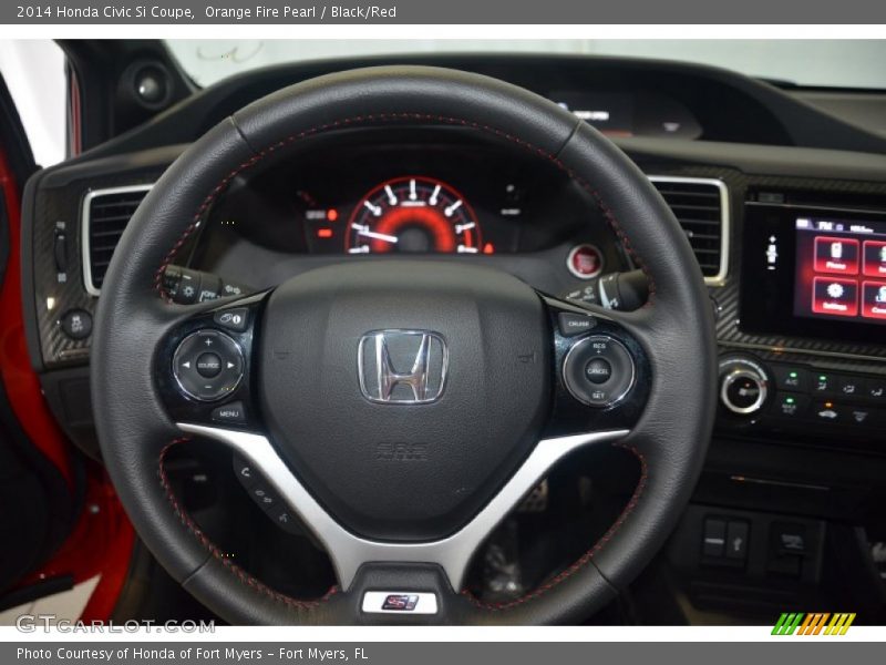 Orange Fire Pearl / Black/Red 2014 Honda Civic Si Coupe