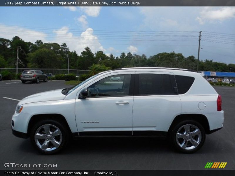 Bright White / Dark Slate Gray/Light Pebble Beige 2012 Jeep Compass Limited