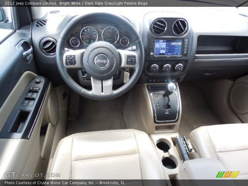 Bright White / Dark Slate Gray/Light Pebble Beige 2012 Jeep Compass Limited