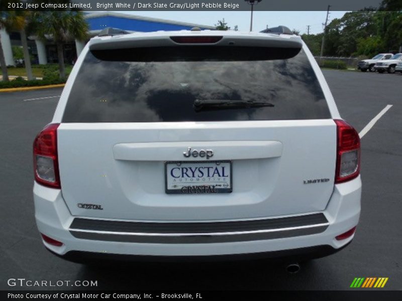 Bright White / Dark Slate Gray/Light Pebble Beige 2012 Jeep Compass Limited