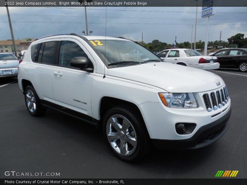 Bright White / Dark Slate Gray/Light Pebble Beige 2012 Jeep Compass Limited