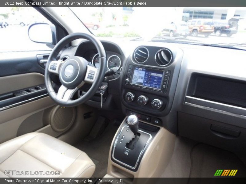 Bright White / Dark Slate Gray/Light Pebble Beige 2012 Jeep Compass Limited