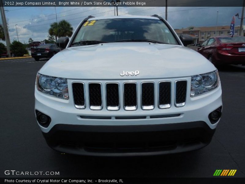 Bright White / Dark Slate Gray/Light Pebble Beige 2012 Jeep Compass Limited