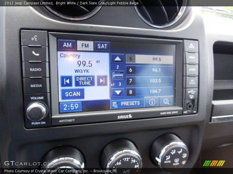 Bright White / Dark Slate Gray/Light Pebble Beige 2012 Jeep Compass Limited