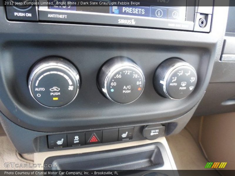 Bright White / Dark Slate Gray/Light Pebble Beige 2012 Jeep Compass Limited