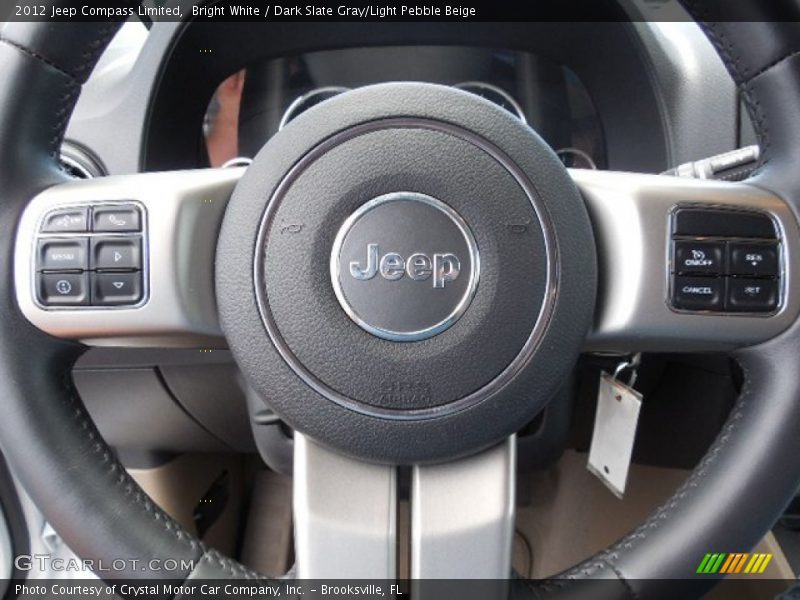 Bright White / Dark Slate Gray/Light Pebble Beige 2012 Jeep Compass Limited