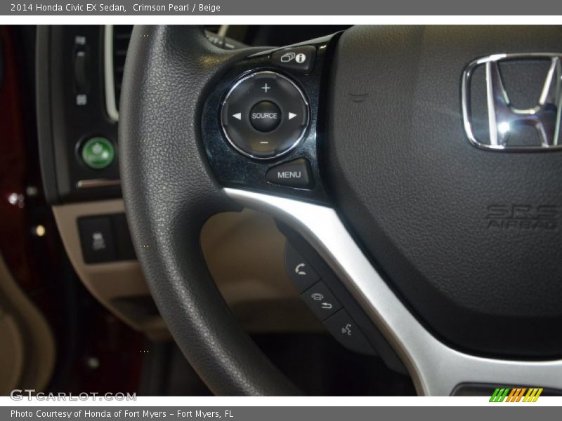Crimson Pearl / Beige 2014 Honda Civic EX Sedan