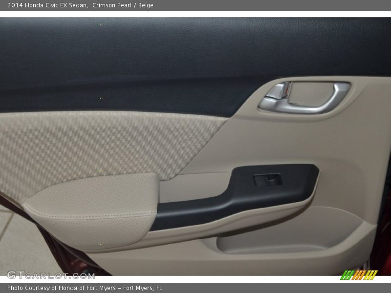 Crimson Pearl / Beige 2014 Honda Civic EX Sedan