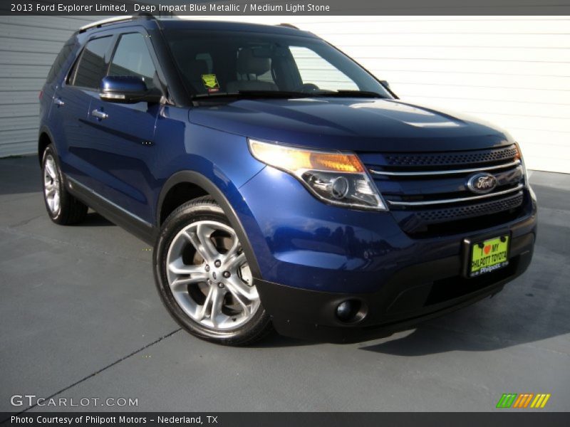 Deep Impact Blue Metallic / Medium Light Stone 2013 Ford Explorer Limited