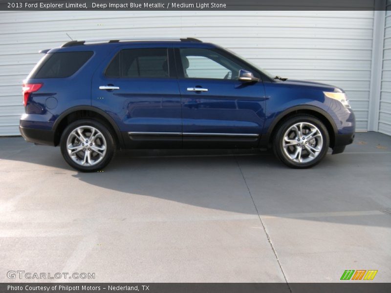 Deep Impact Blue Metallic / Medium Light Stone 2013 Ford Explorer Limited