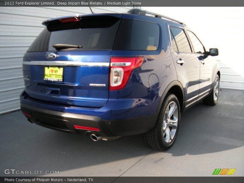 Deep Impact Blue Metallic / Medium Light Stone 2013 Ford Explorer Limited