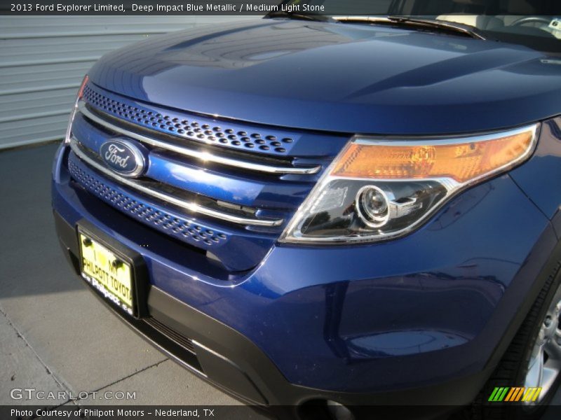 Deep Impact Blue Metallic / Medium Light Stone 2013 Ford Explorer Limited