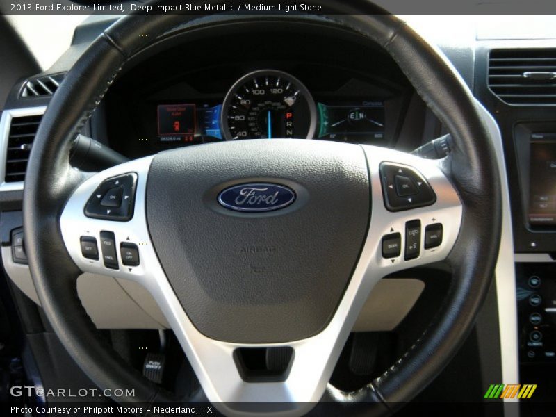 Deep Impact Blue Metallic / Medium Light Stone 2013 Ford Explorer Limited