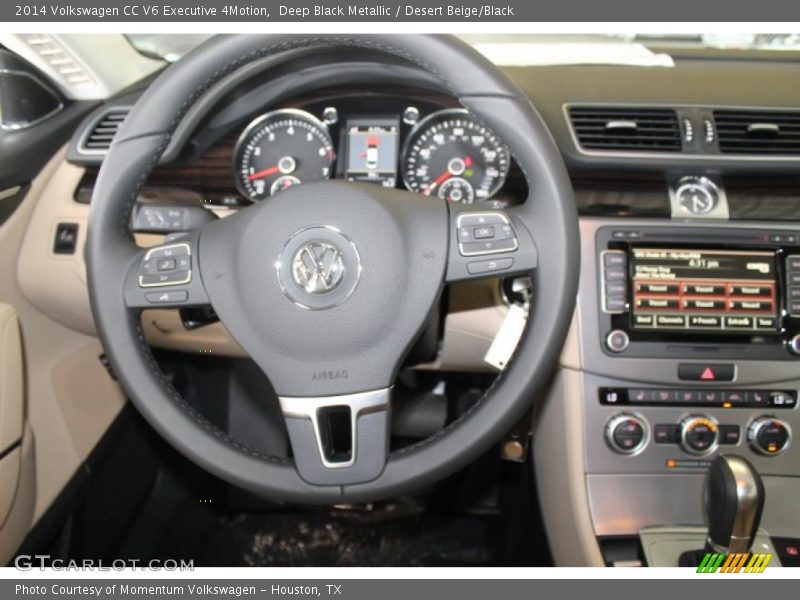 Deep Black Metallic / Desert Beige/Black 2014 Volkswagen CC V6 Executive 4Motion
